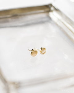 14k Solid Gold Button Earrings - S W & S S