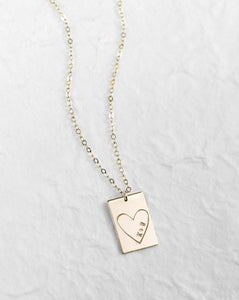 Heart Initial | Tag Necklace