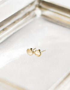Button Studs ┃ 14k Solid Gold