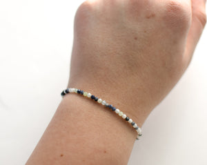 Aquamarine + Sapphire Bracelet