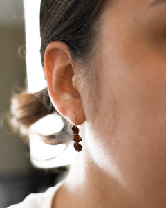 Stacked Raw Garnet Earrings