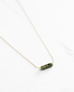 Gemstone Tube Necklace | Snake Chain