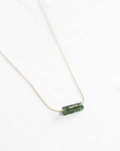 Gemstone Bar Necklace | Snake Chain