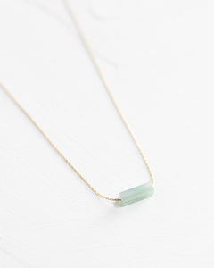 Gemstone Bar Necklace | Snake Chain